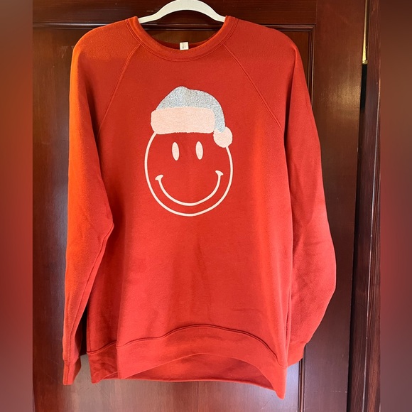 Glitter Smiley Face Sweatshirt - Picture 1 of 3